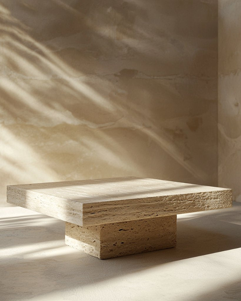 Table basse travertin