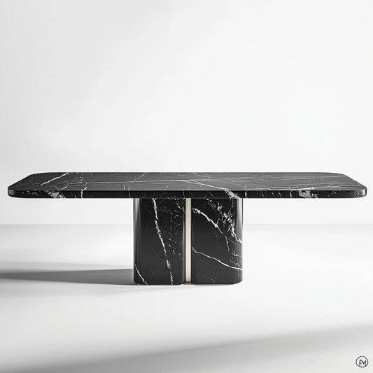 Table marbre noir – Forme rectangulaire