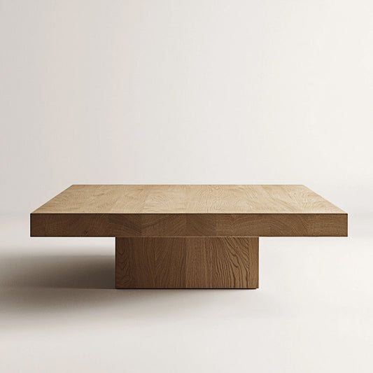 Table basse bois massif rectangulaire 110x70 cm – Chêne clair et design minimaliste